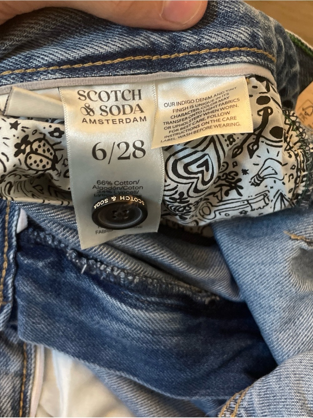 Scotch And Soda Highrise Wideleg Dark Wash Jeans Sz 6/28 - Picture 6 of 6